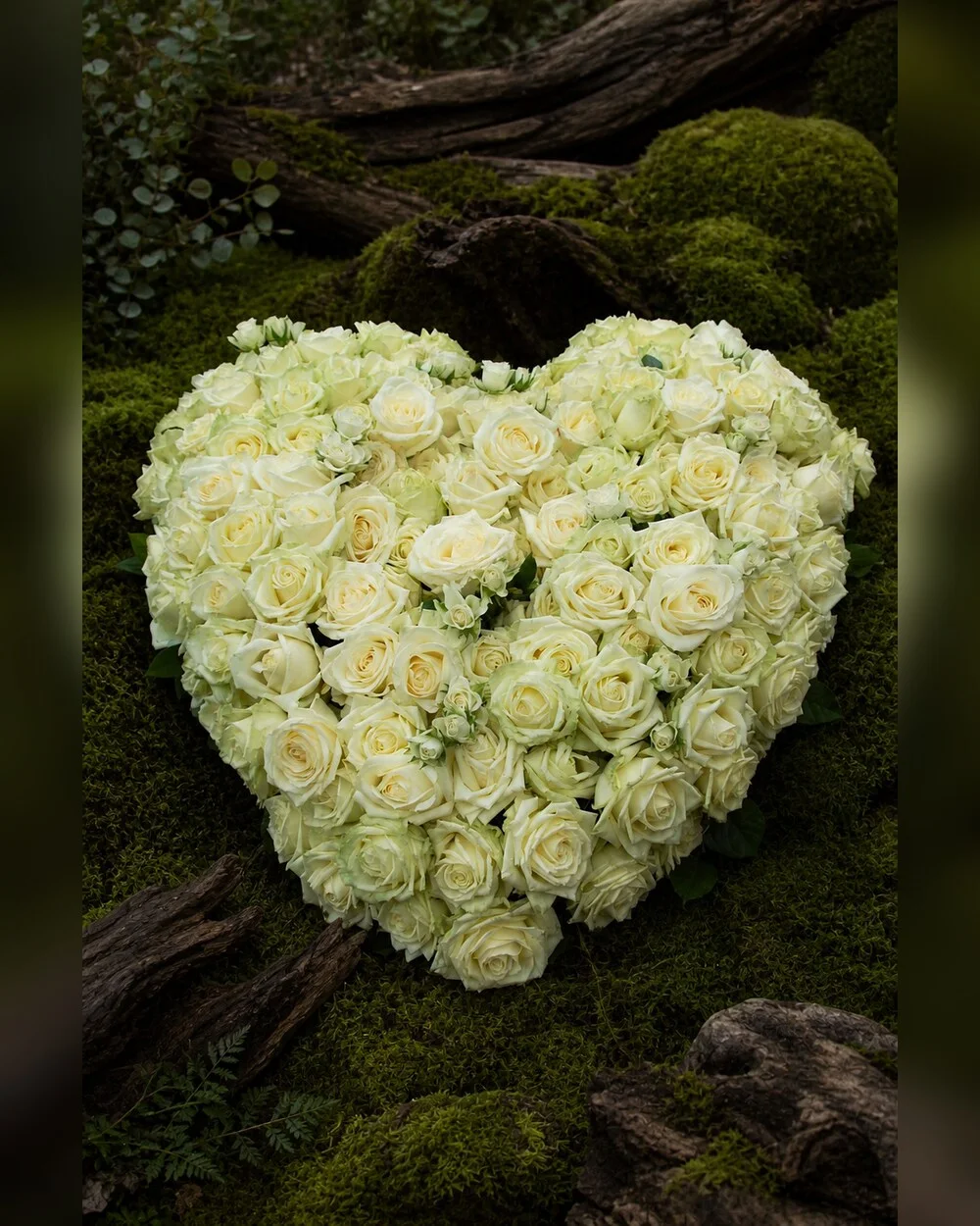 Cremeweißes Blumenherz H 03