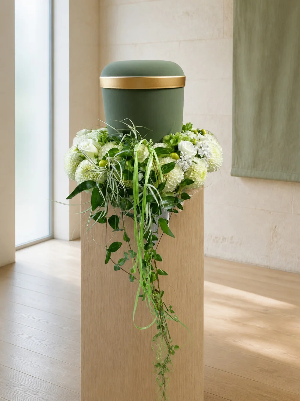 Weiß-grüner Urnenschmuck U 05